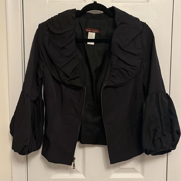 Boutique black 3/4 puff sleeve jacket - Picture 3 of 6